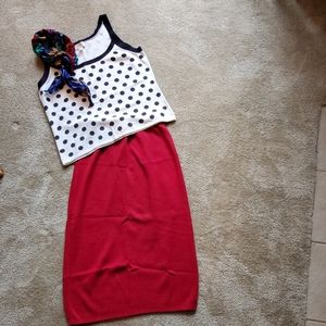 Sarah Arizona red skirt
